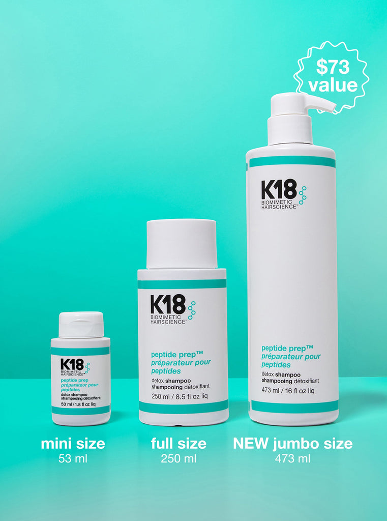 PEPTIDE PREP™ Detox Shampoo For Gentle Clarifying 16 oz | K18Hair
