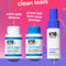 K18 hair care products with text highlighting features on a colorful background