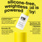 silicone-free weightless oil is powered: K18PEPTIDE(TM), Avocado Oil, Sunflower Oil, Hemisqualane + Squalane.